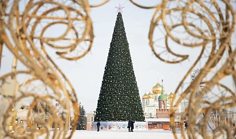 На новогодней елке в Туле на площади Ленина зажглись огни